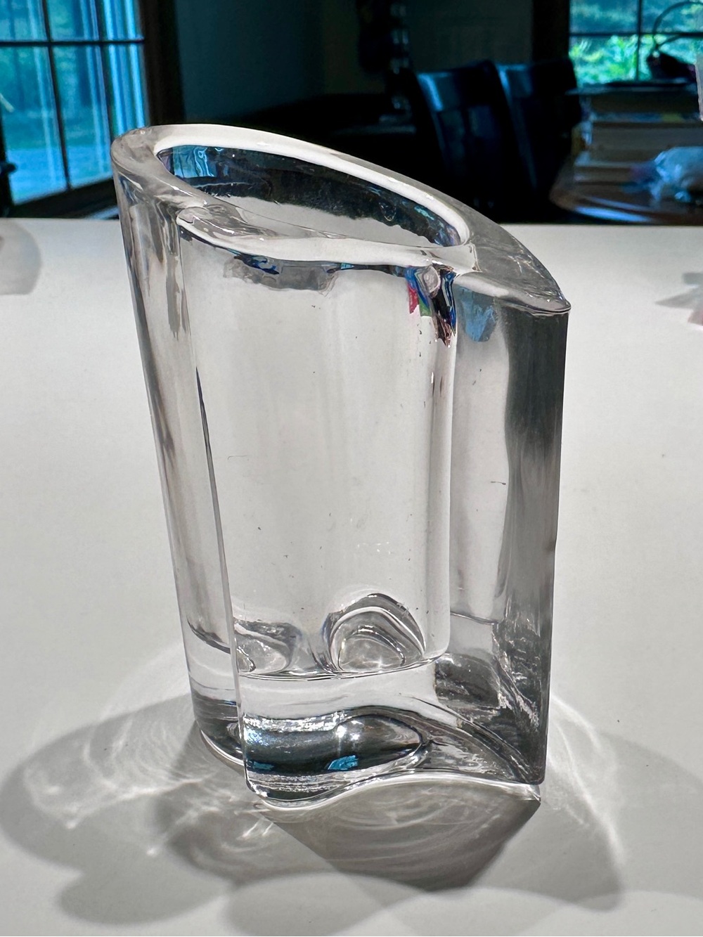 Orrefors Asymmetric Crystal Vase - 4” Tall, 3” Wide (See Pics)